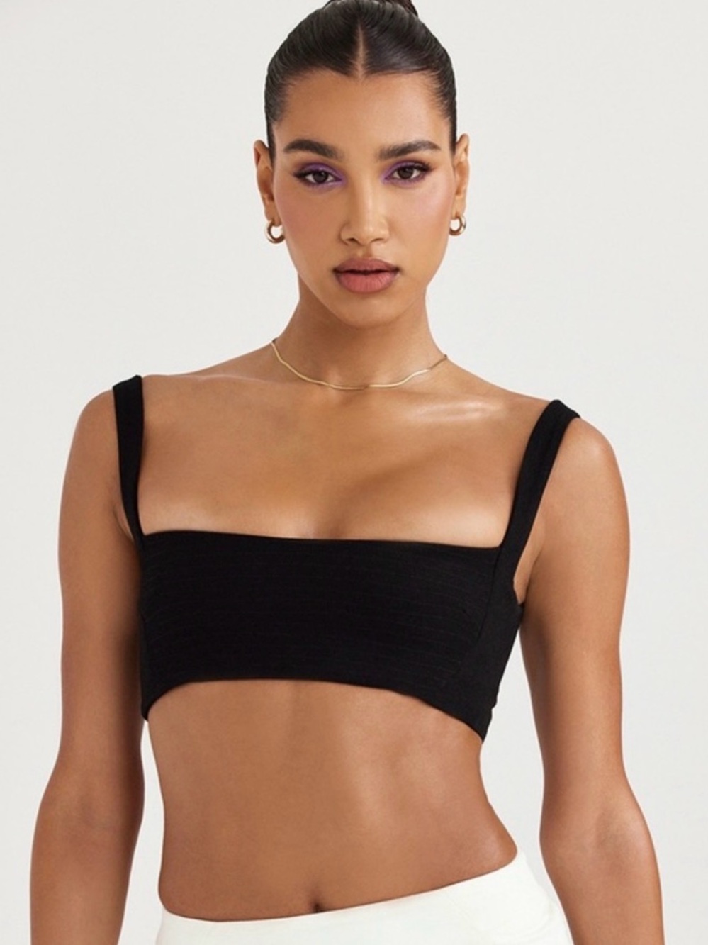 House of CB Luciana Black Pleated Bandeau